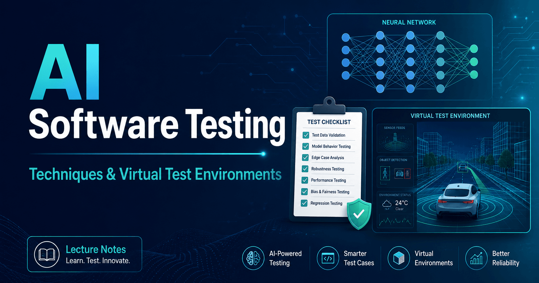 AI Software Testing Lecture Notes: Black-box, White-box, and Simulation-based Testing