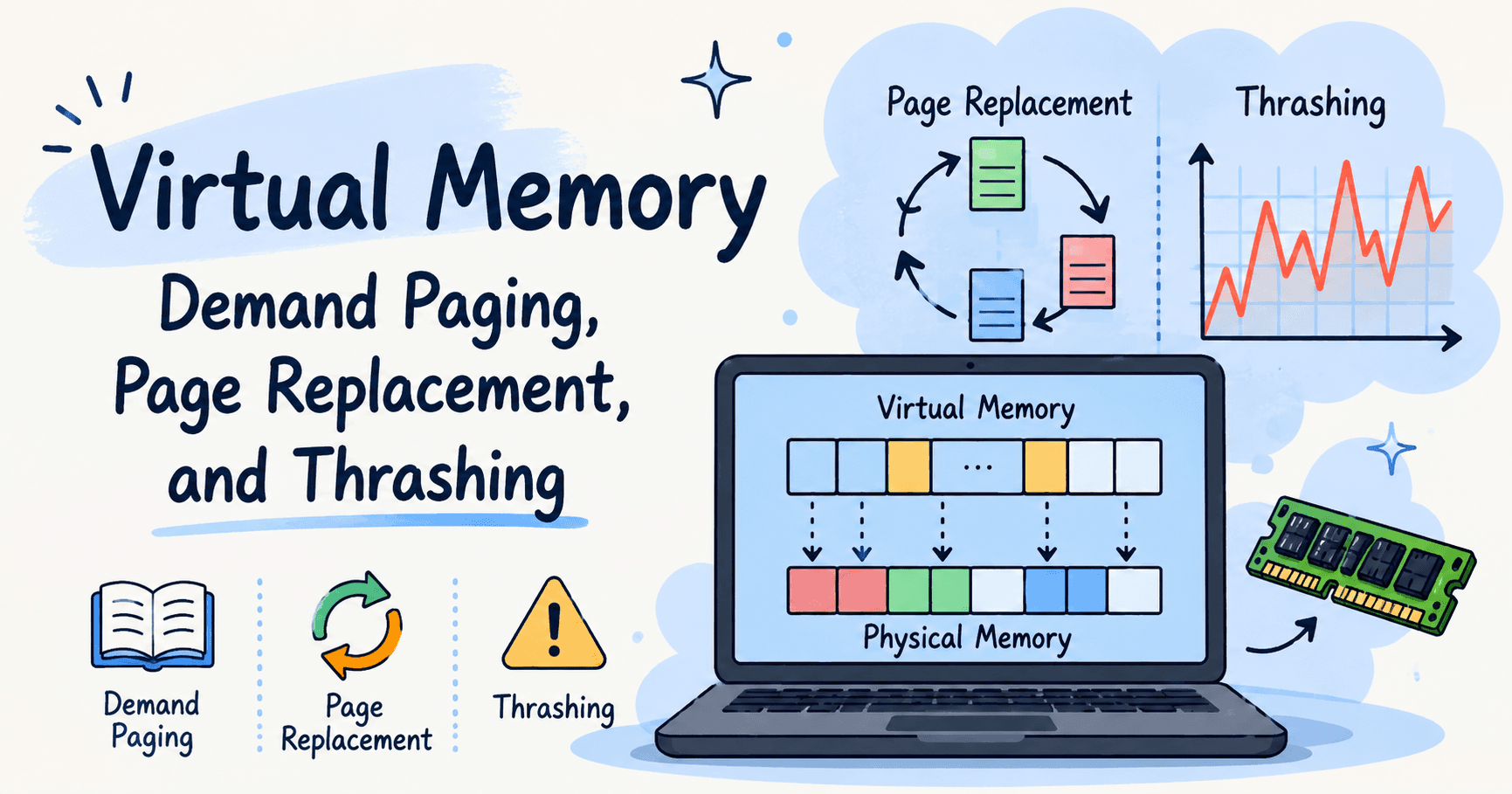 Virtual Memory: Demand Paging, Page Replacement, and Thrashing